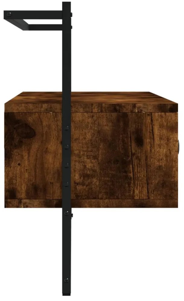 füstös tölgy színű szerelt fa fali TV szekrény 100,5x30x51 cm