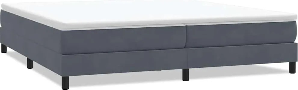 vidaXL sötétszürke bársony rugós ágy matrac nélkül 200x220 cm