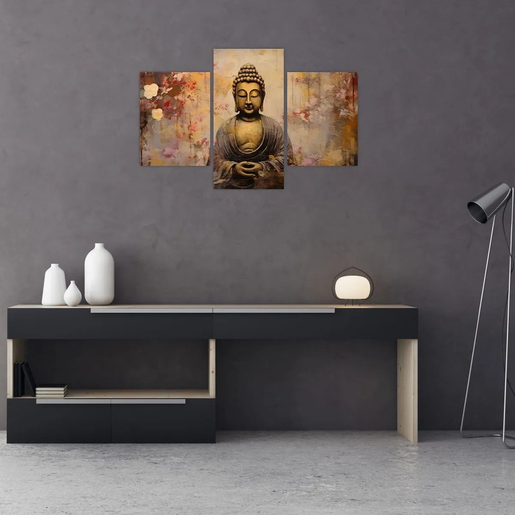 Kép - Buddha, festészet (90x60 cm)