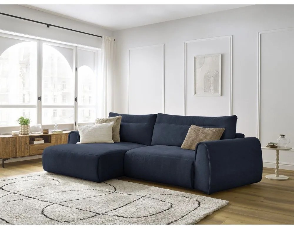 Sötétkék sarokkanapé Aden – Bobochic Paris