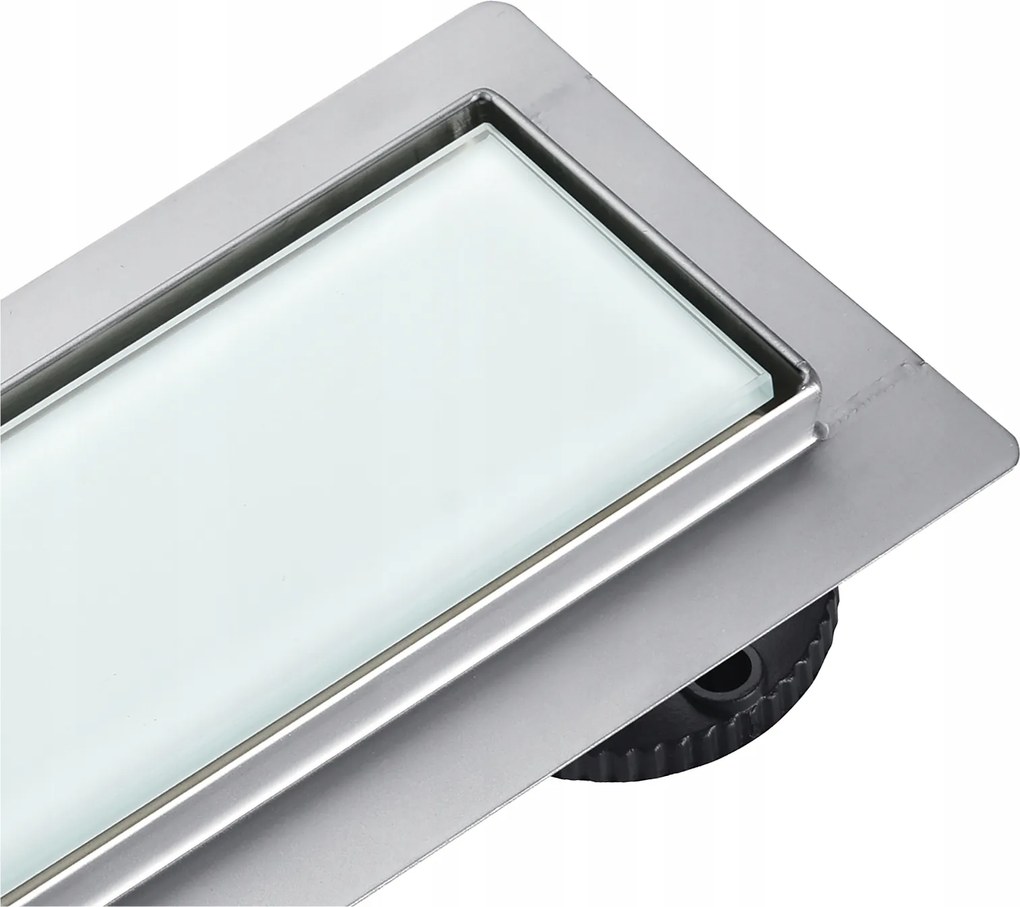 Aquauno Lineáris Lefolyó 80 CM Fehér Üvegpanel