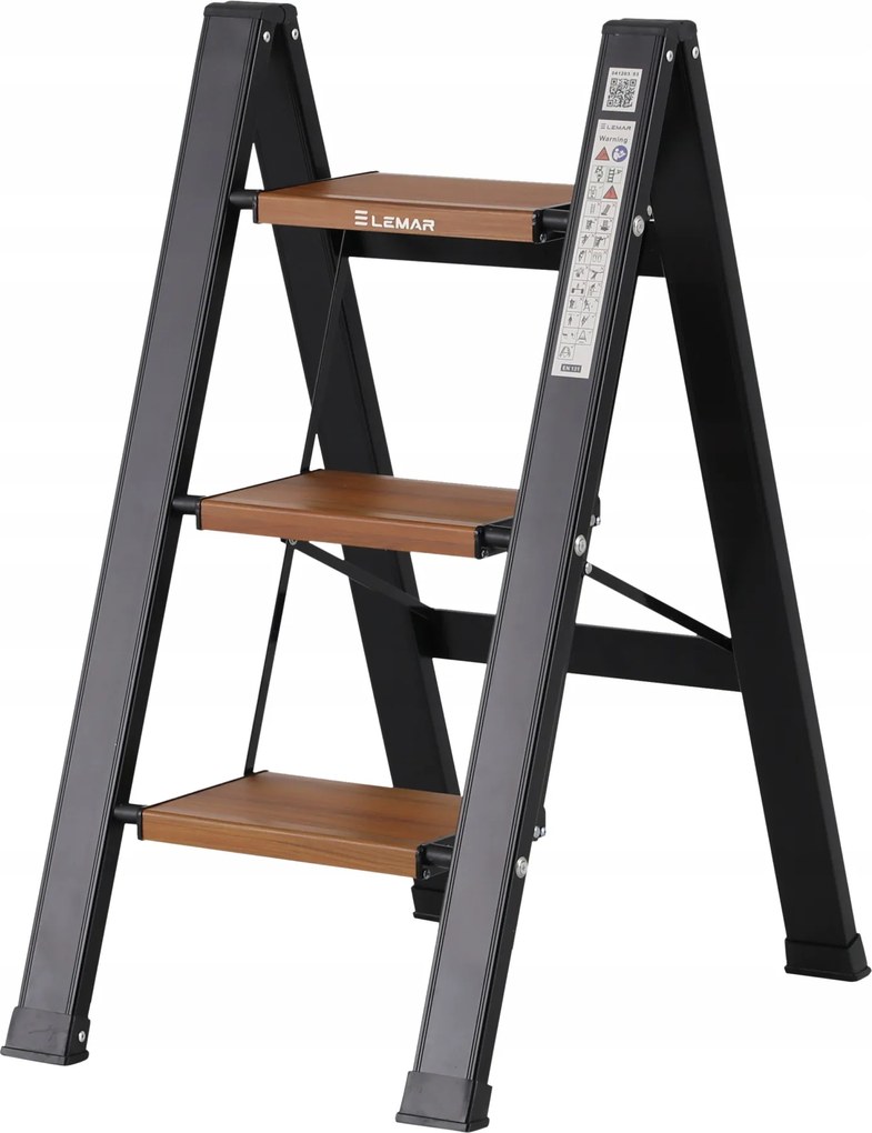 Háztartási létra 3 lépcsős alumínium összecsukható Slim Space-X Lemar 041203