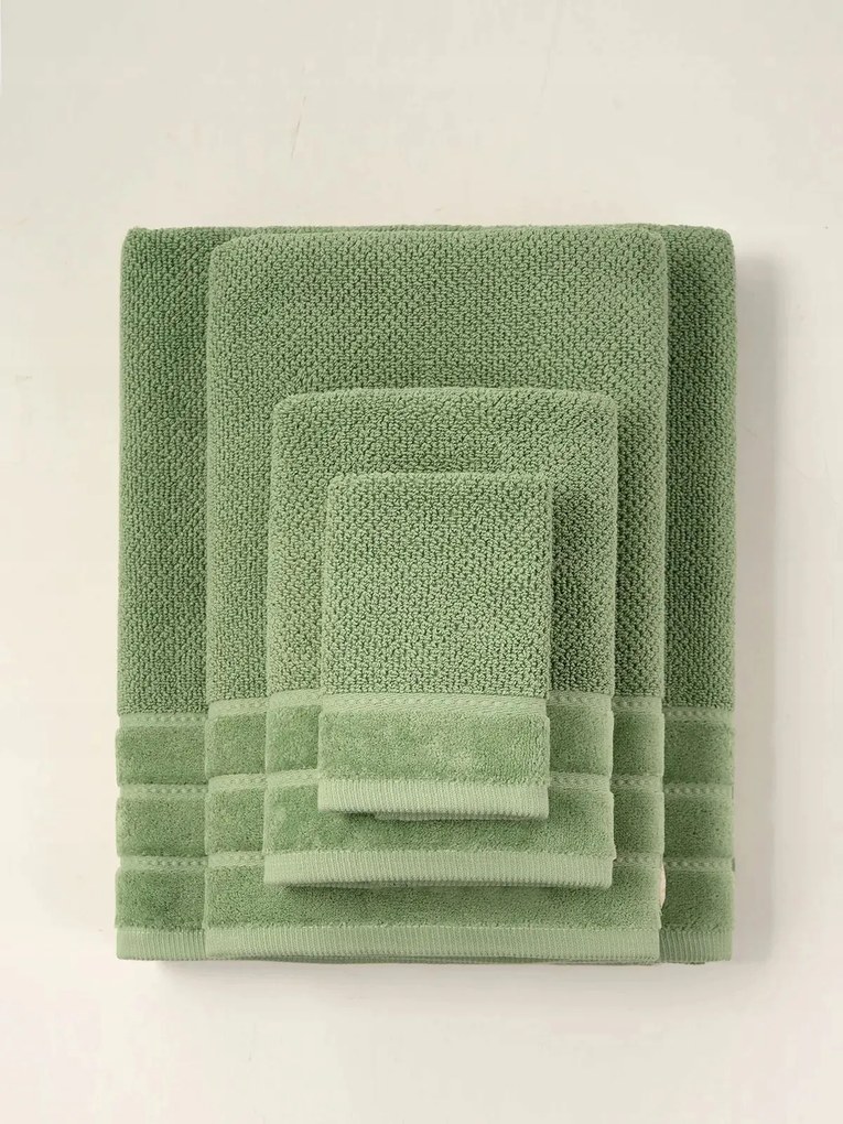 Loren rizsmintás pamut törölköző 100x150 pisztáciás