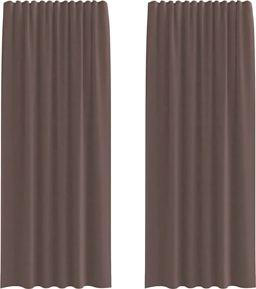 vidaXL 2 db barna fátyolfüggönyök fülecske tetejével 140x260 cm
