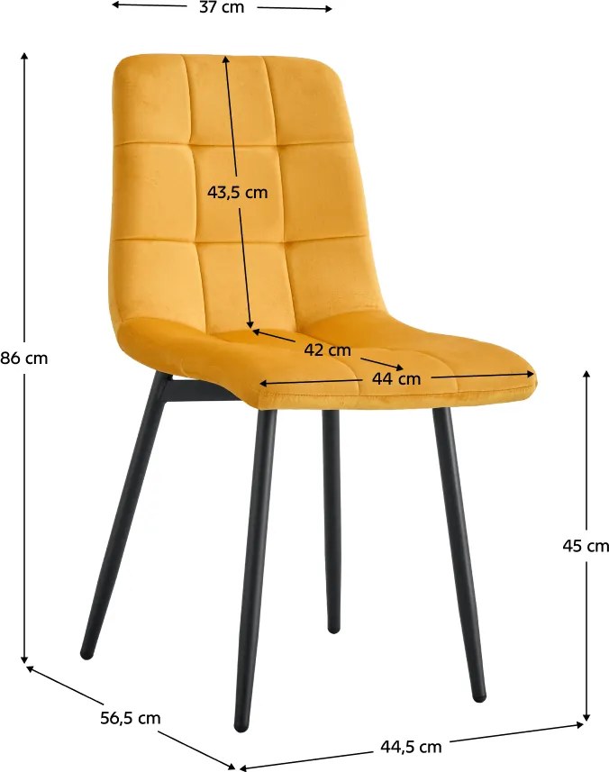 Szék, sárga Velvet szövet/fekete, RAMITA TYP 3