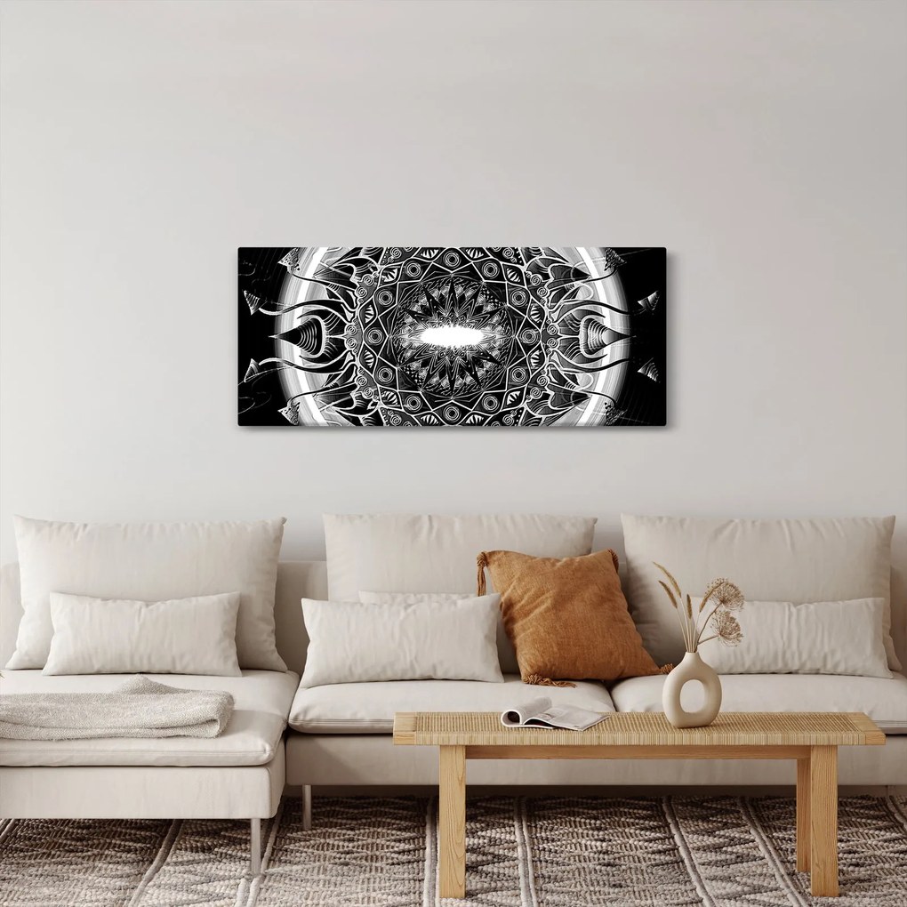 Fekete-fehér díszek képe (120x50 cm)