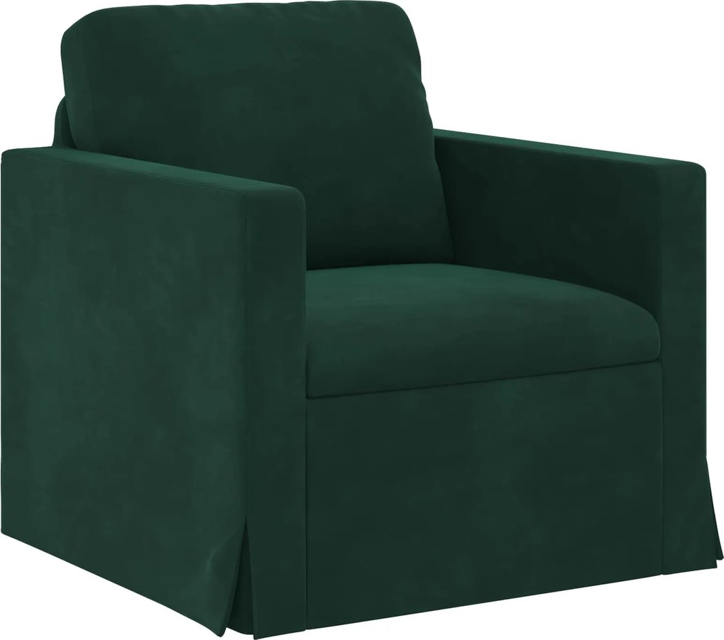 vidaXL Kanapé Sötétzöld 78 x 78 x 80 cm Bársony