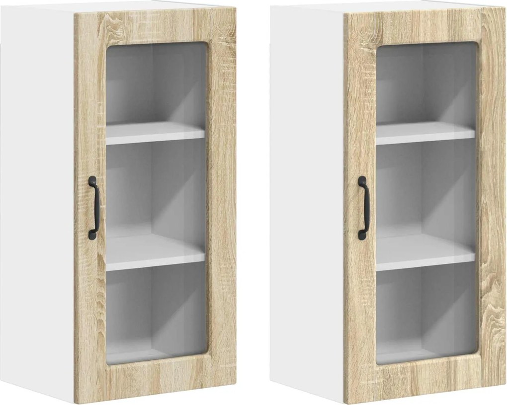 vidaXL Konyhaszekrény 2 pcs Sonoma tölgy 40 x 31 x 80 cm Faanyag