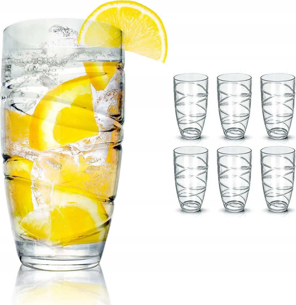 Volila pohár szett – átlátszó törhetetlen könnyű 550ml 6db-os