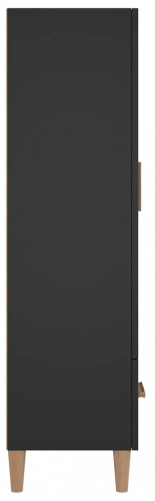 fekete szerelt fa magasszekrény 70 x 31 x 115 cm