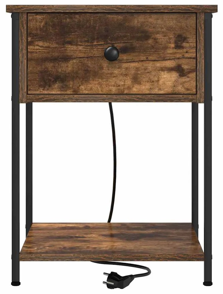Éjjeliszekrény 2 pcs Füstölt tölgy 42 x 41 x 56 cm Faanyag