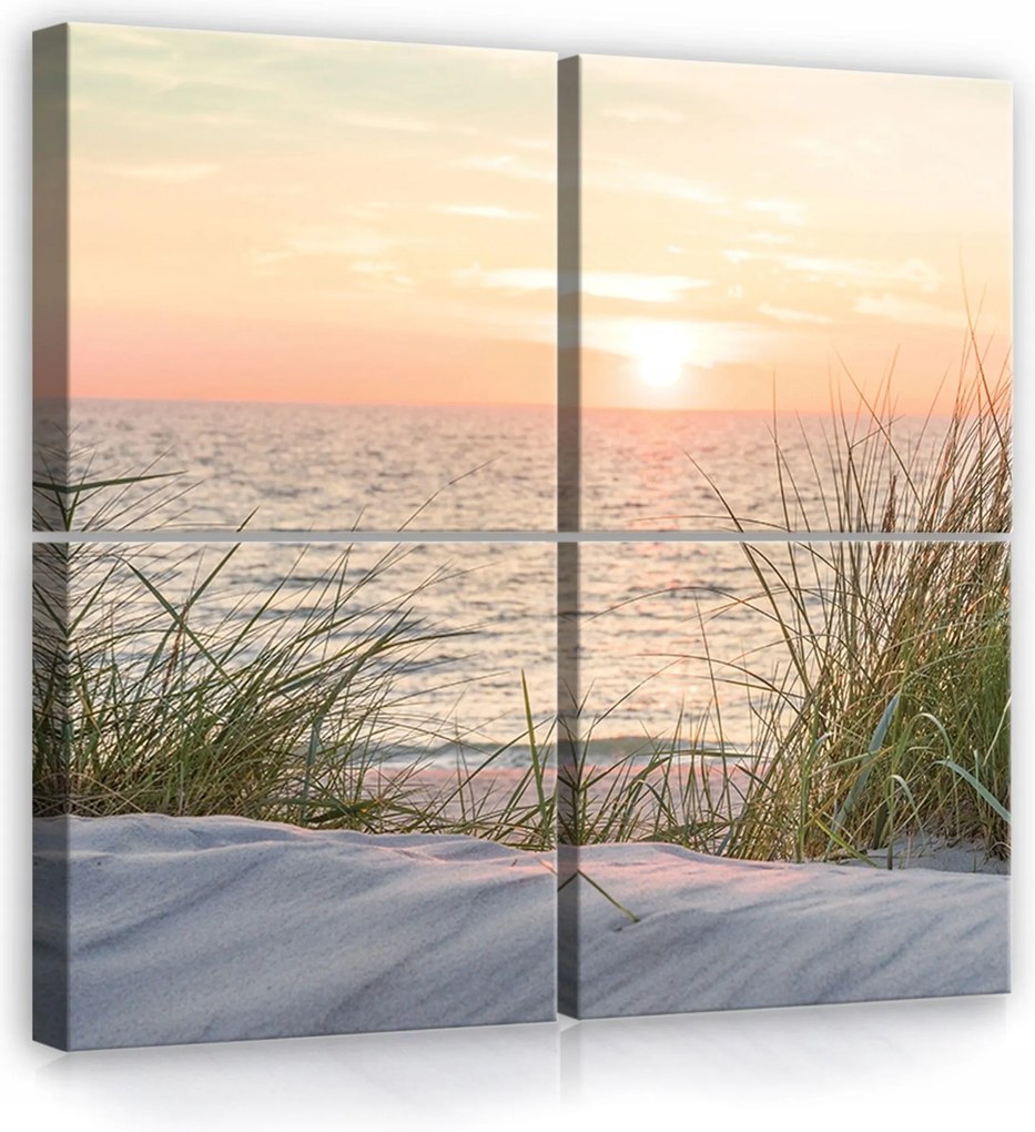 Vászonkép 50x50 Naplemente napfelkelte tenger tengerpart nyugalom természet pasztell