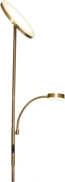 Fényerőszabályozható LED állólámpa NORA LED/25W/230V 2200/3000/4000K + LED/5W 3000K arany + távirányító