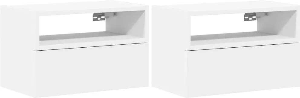 vidaXL 2 db fehér falra szerelhető éjjeliszekrény 45 x 26 x 28,5 cm