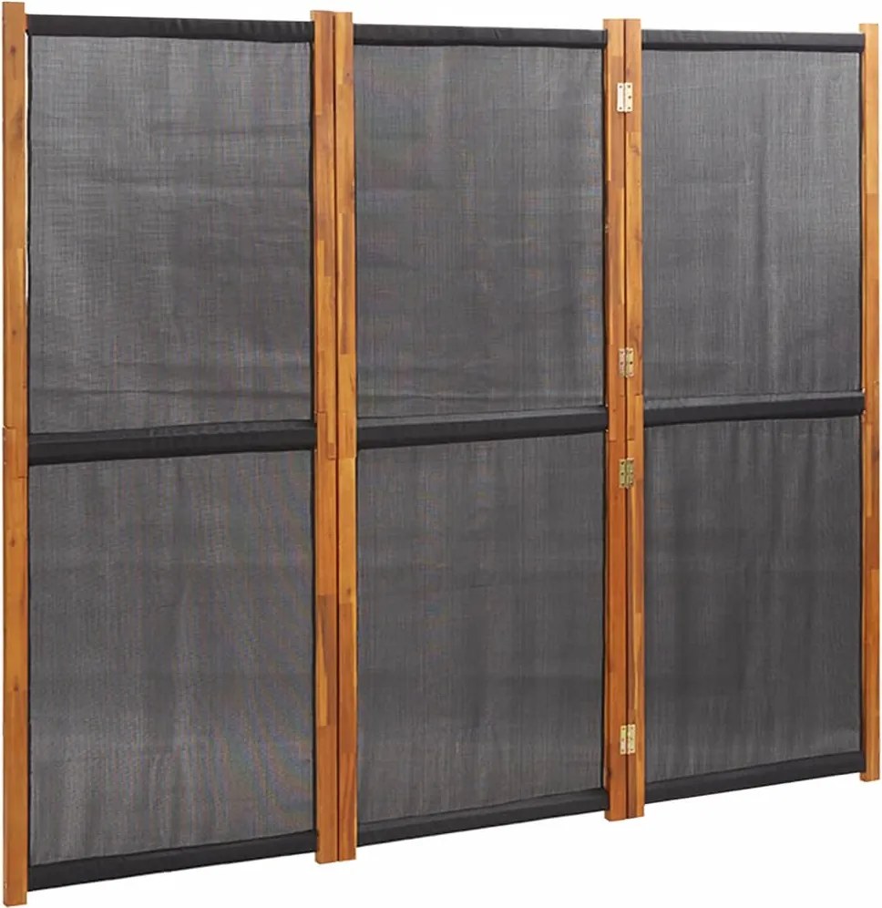 vidaXL fekete 3 paneles térelválasztó 210 x 180 cm
