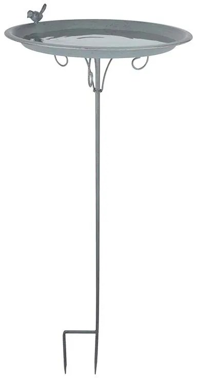 Fém leszúrható madáritató, szürke, 107 cm
