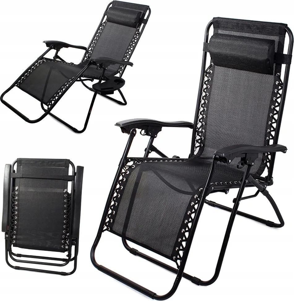 Napozóágy összecsukható kerti strand szék zero gravity 2in1 turisztikai szék