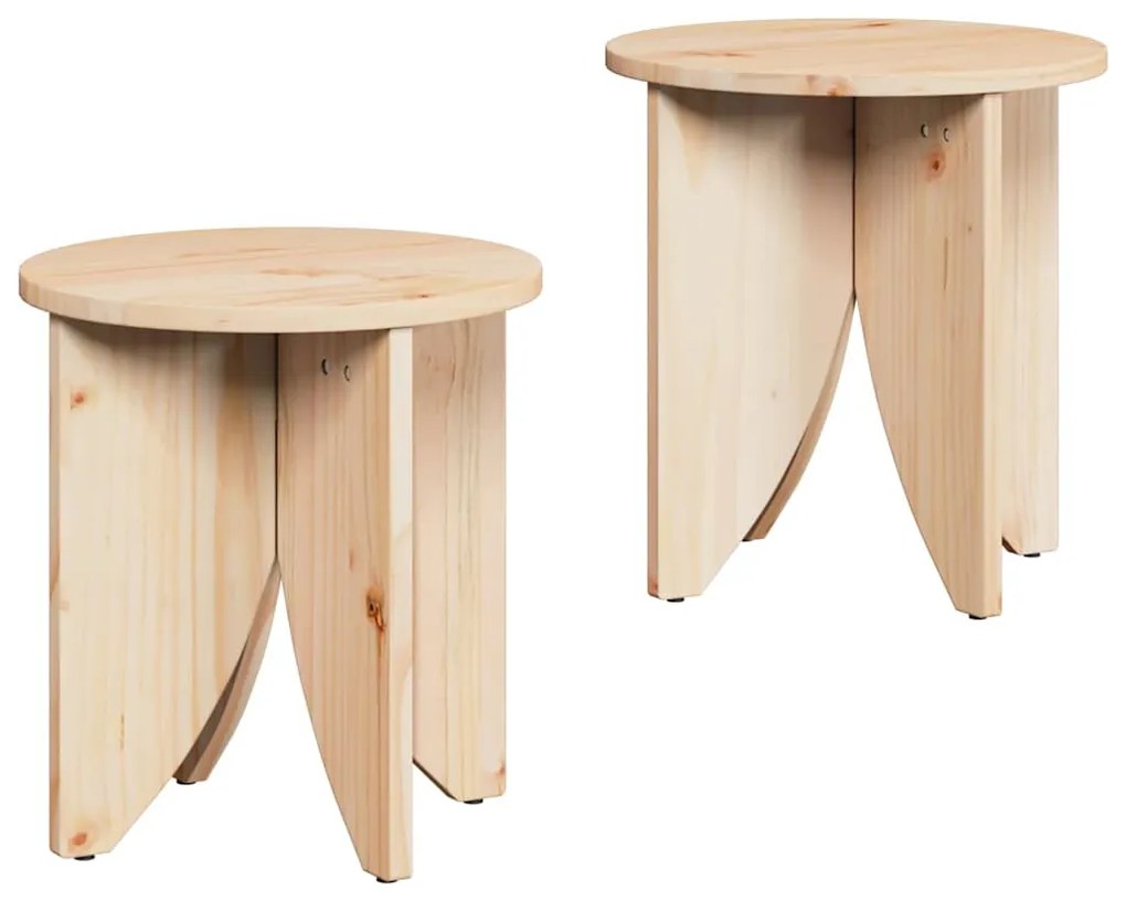Dohányzóasztal 2 pcs Természetes 41.5 x 41.5 x 44 cm