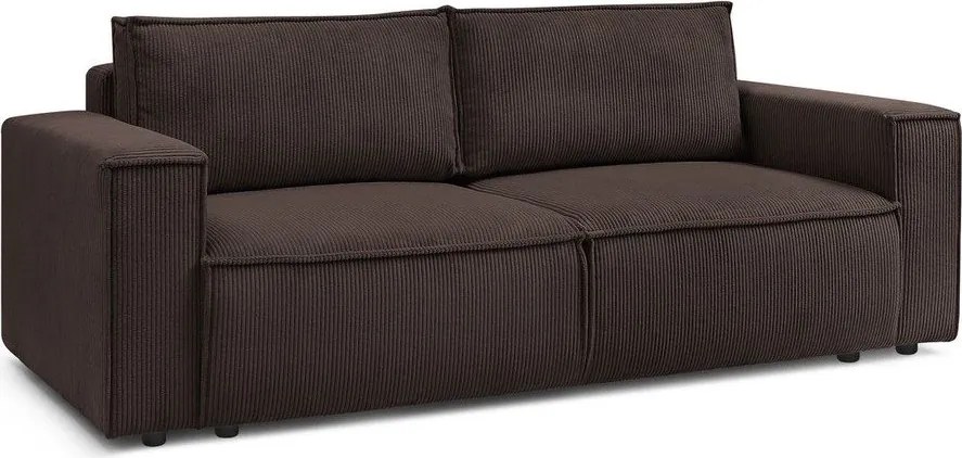 Szürkésbarna kordbársony kinyitható kanapé 245 cm Nihad – Bobochic Paris
