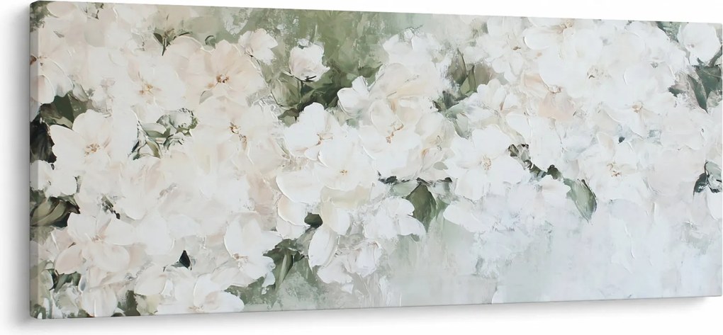 Kép - Fehér virág absztrakció (120x50 cm)