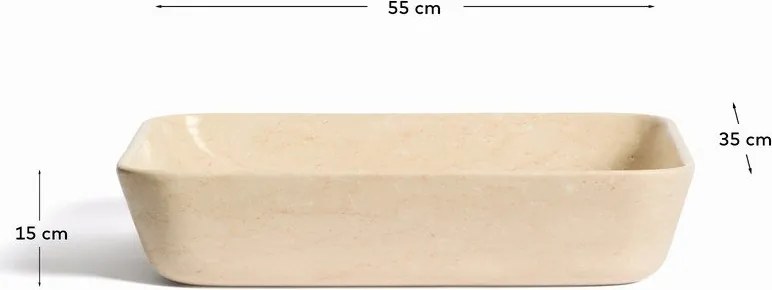 Bézs kő mosdókagyló 55x35 cm Darnen – Kave Home