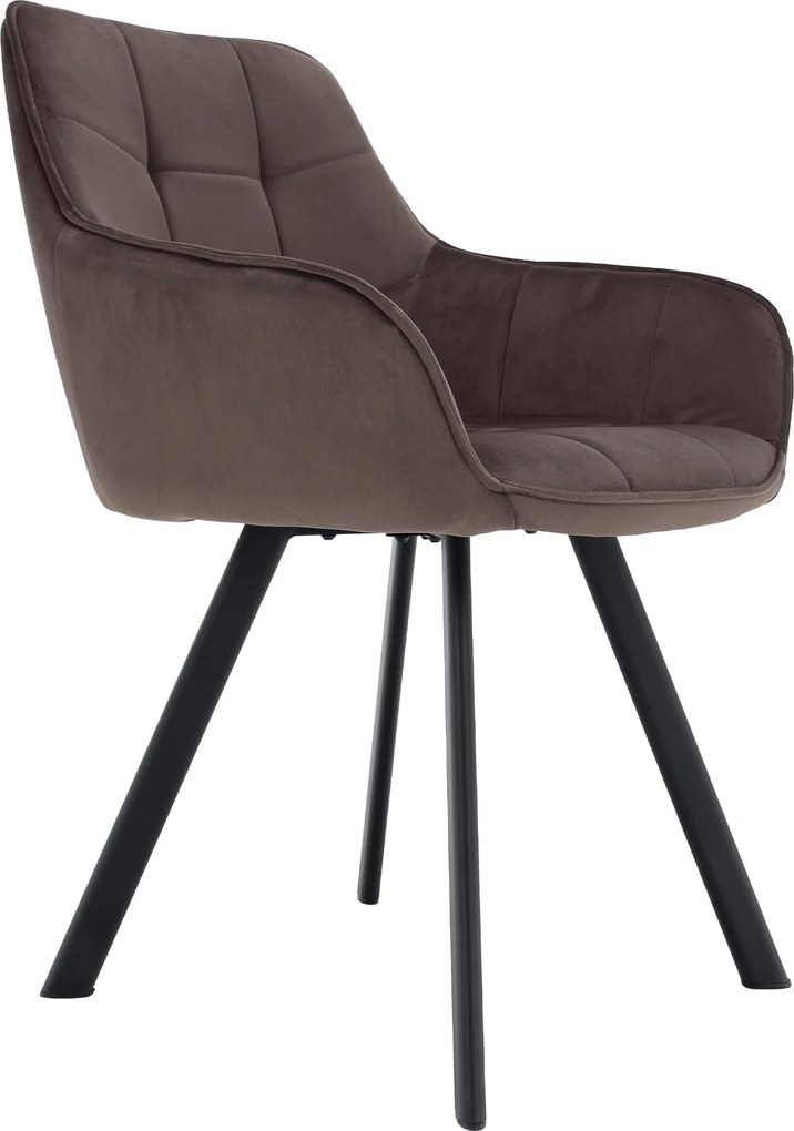 Design fotel, szürkésbarna Velvet/fekete, PETIN