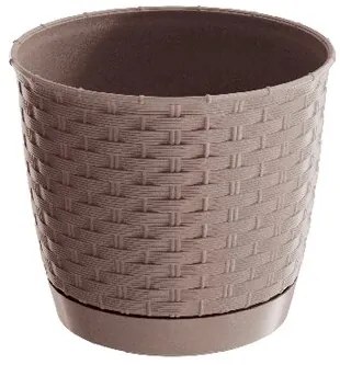 Ratolla Round virágcserép, m. 22, 19,5 cm, bézs (7529U) alátéttel, 22 cm