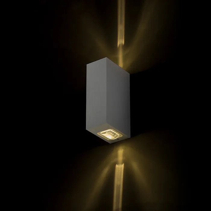 RENDL NICK II fali lámpa szálcsiszolt alumínium 230V LED 2x3W 10° IP54 3000K