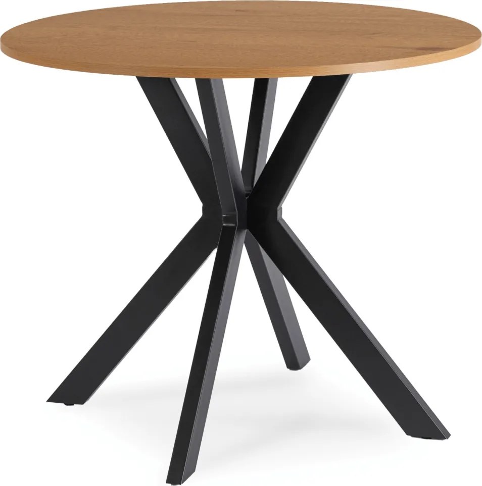 Stół LAUREN 80 cm Dąb Złoty/Czarny