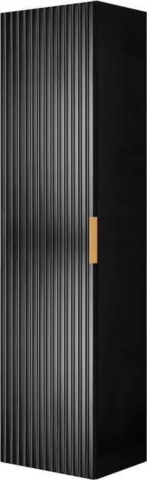 Fürdőszoba szekrény Függő oszlop Fekete 136 Cm Divatos Mdf frontok
