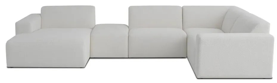 Fehér buklé sarokkanapé (U alakú) Roxy – Scandic