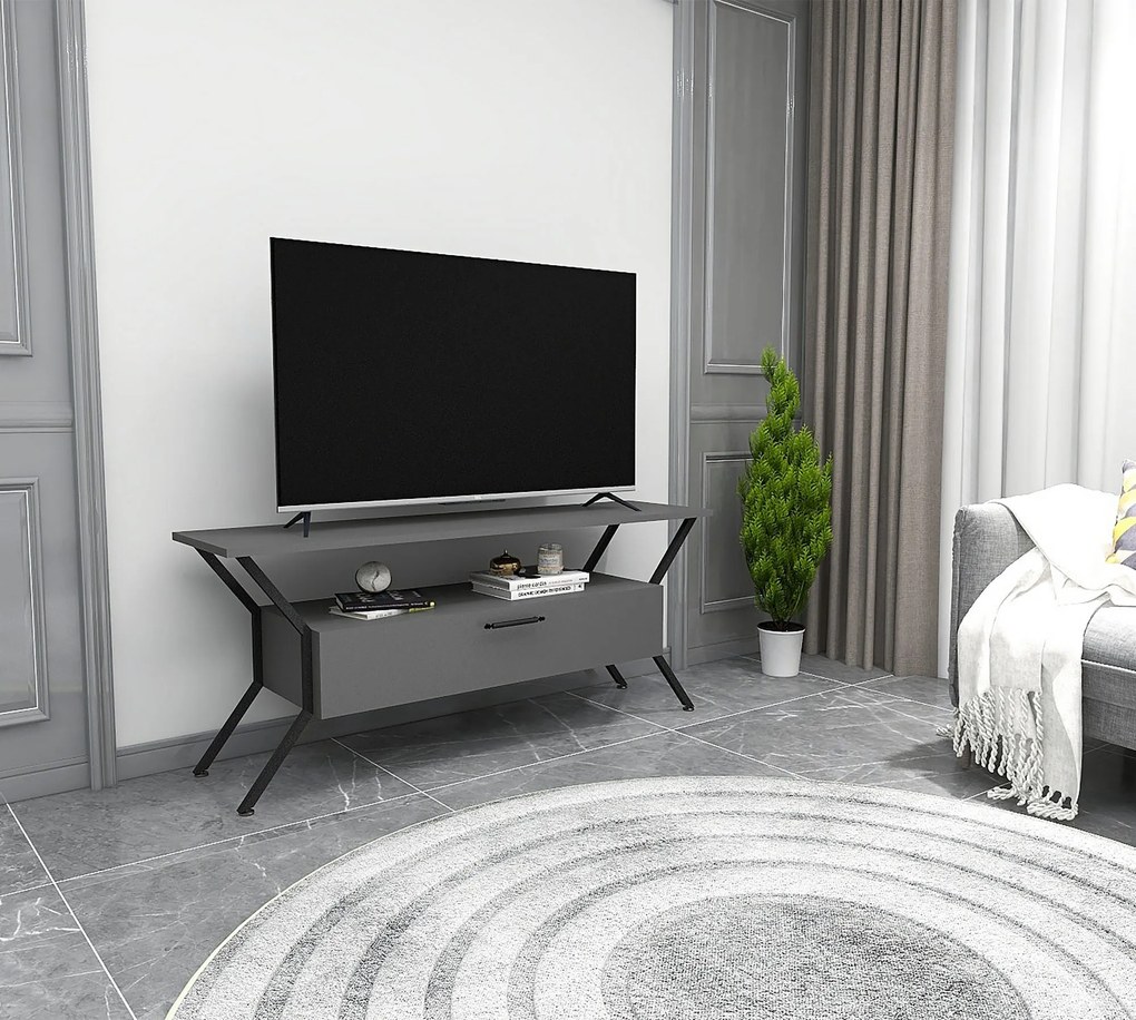 TV asztal/szekrény Tarza (antracit + fekete). Akció -20%. 1072863