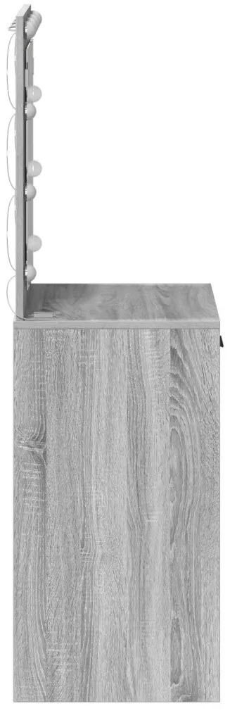 Sminkasztal LED Fényekkel Szürke Sonoma 50x41x135 cm