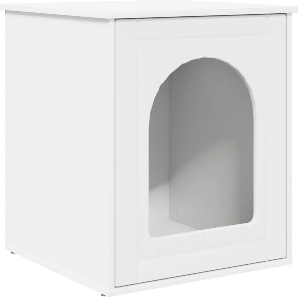 vidaXL Macska Ház Fehér 53 x 52 x 62 cm Faanyag