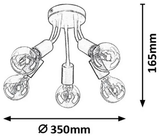 Rabalux 6809 - Csillár ALMUS 5xE27/60W/230V