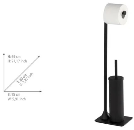 WENKO 23710100 - WC-kefe HELLA 15x69 cm fekete