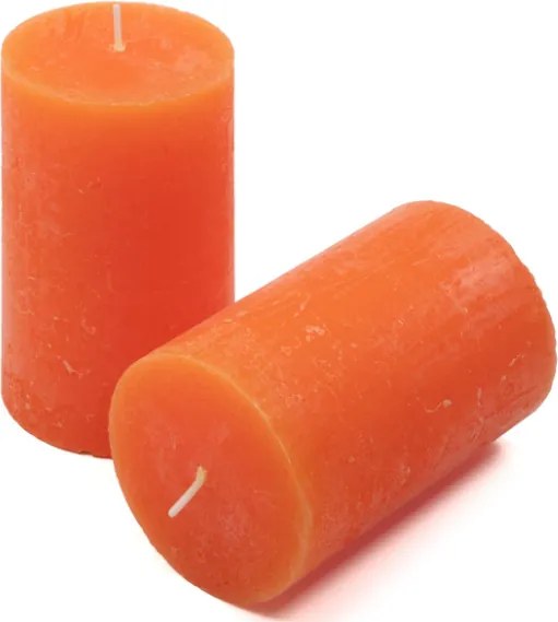 Paraffin gyertya rusztikus 11,5 cm 40 óra 6 db narancssárga