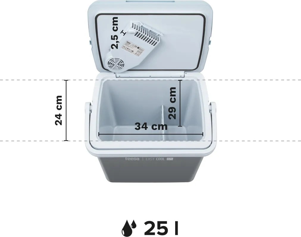 Hordozható hűtőláda fűtési funkció, eco, 25L