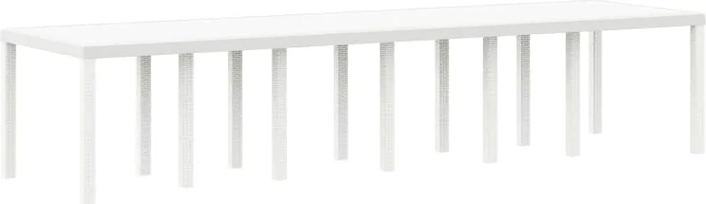 vidaXL Kerti Asztal Fehér 350 x 100 x 74 cm polirattan