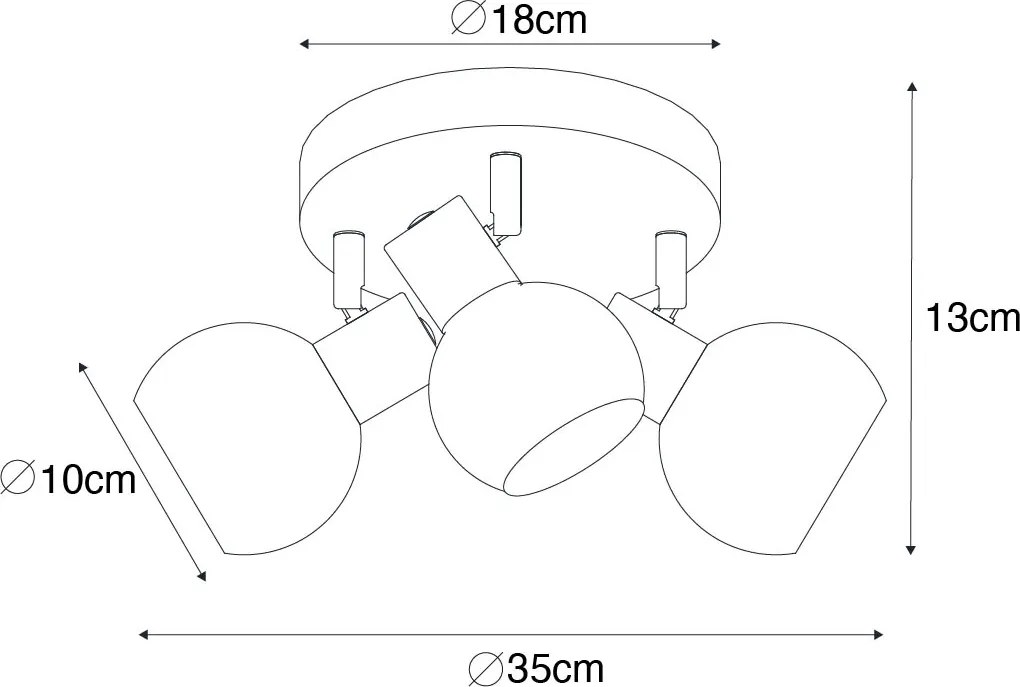 Okos mennyezeti spotlámpa arany rózsaszín üveggel, 3 Wifi P45 - Vidro