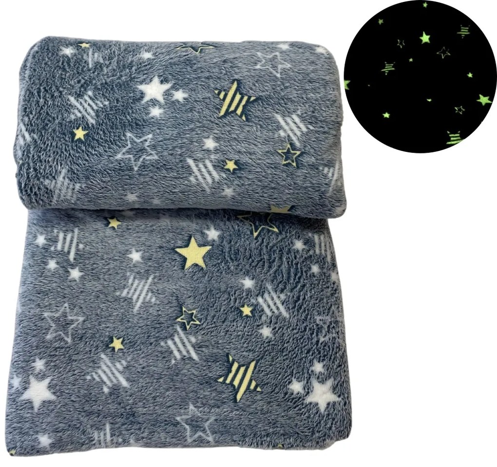 Világító takaró Stars szürke 200x230cm TiaHome