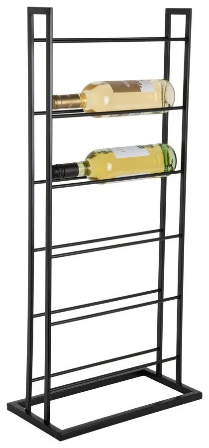 Fekete fém bortartó polcos állvány, palackok száma 5 38x84,5x20 cm Single Floor – PT LIVING
