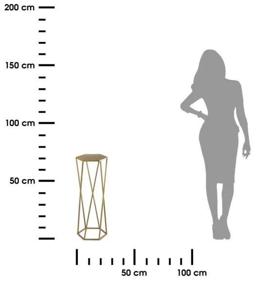 Virágállvány 70x24 cm arany színben
