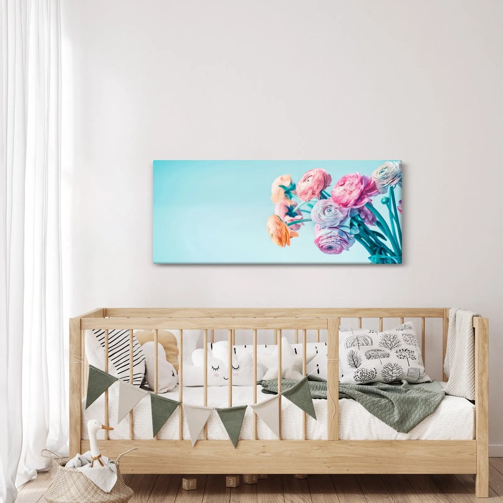 Kép - Virágok a vázában (120x50 cm)