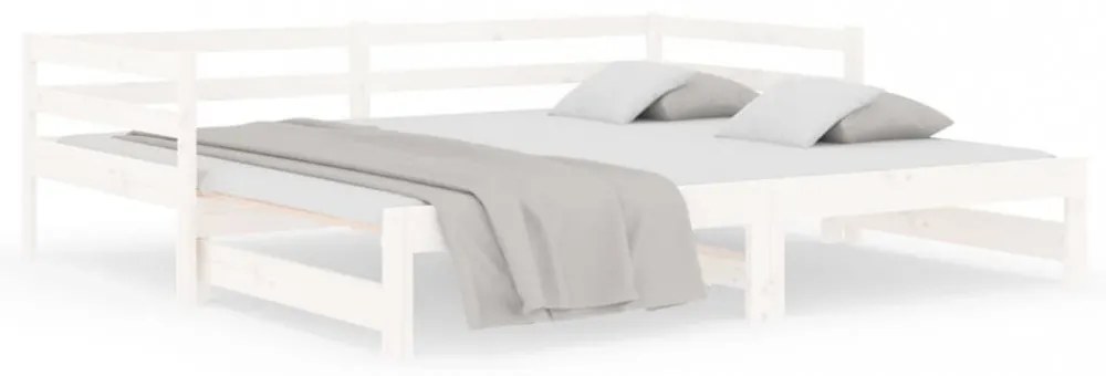 vidaXL fehér kihúzható nappali ágy matrac nélkül 90x190 cm