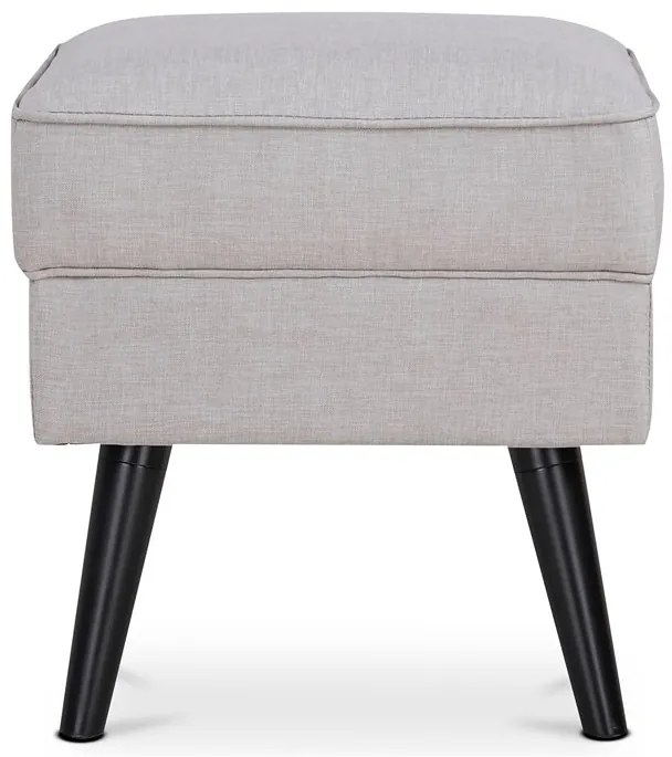 Lábtartó Zsámoly, világosszürke szövet kárpittal, bükkfa lábakkal