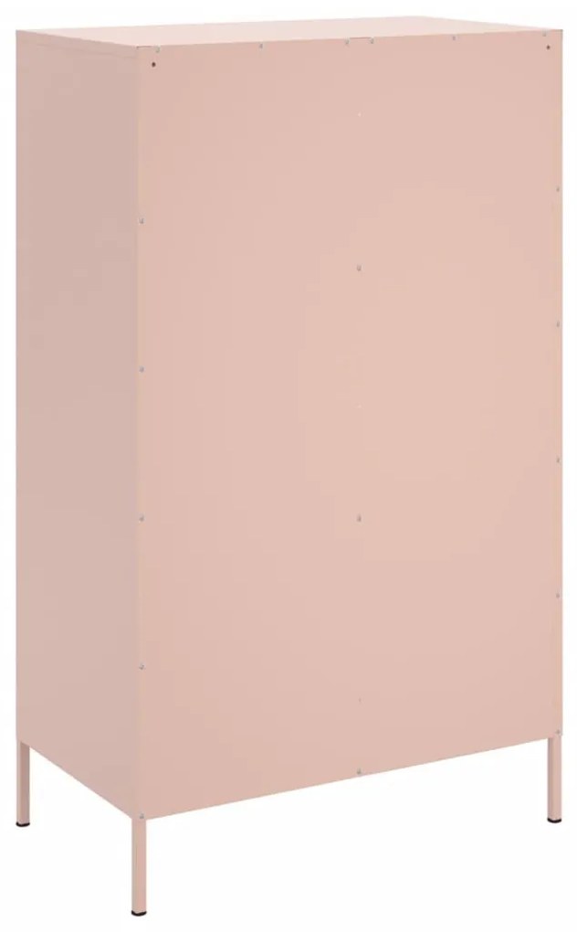 vidaXL rózsaszín acél magasszekrény 68 x 39 x 113 cm