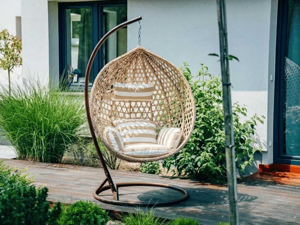 Világosbarna TROPIKAL függőszék állvánnyal