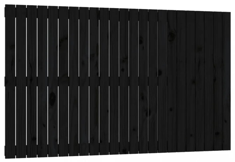 fekete tömör fenyőfa fali fejtámla 147 x 3 x 90 cm