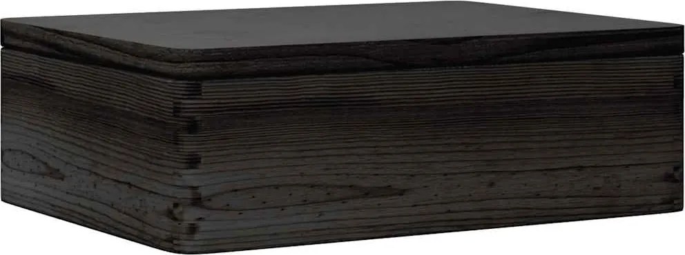 vidaXL Fa doboz tetővel Fekete 40x30x13 cm tömör fa fenyő